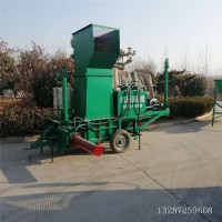 套袋打包機視頻 臥式秸稈飼料壓塊機 玉米秸稈液壓打包機