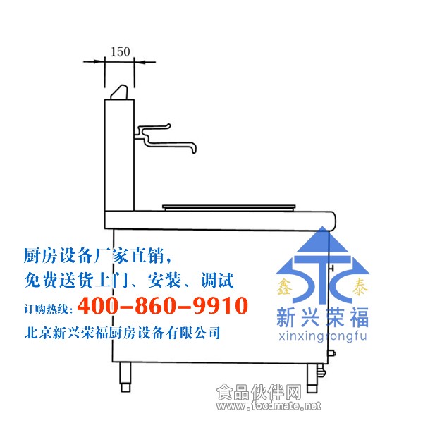中式蒸撐灶尺寸圖（左）