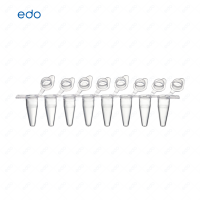 0.2mLPCR8聯排管 EDO 不可拆卸 光學平蓋白色管