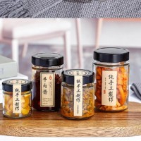 香椿醬瓶韭菜花醬瓶蒜蓉辣醬瓶圓形六棱形玻璃瓶
