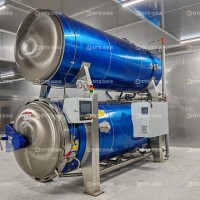速食米飯高溫殺菌鍋 熱水循環殺菌釜 鴨蛋食品滅菌設備廠家